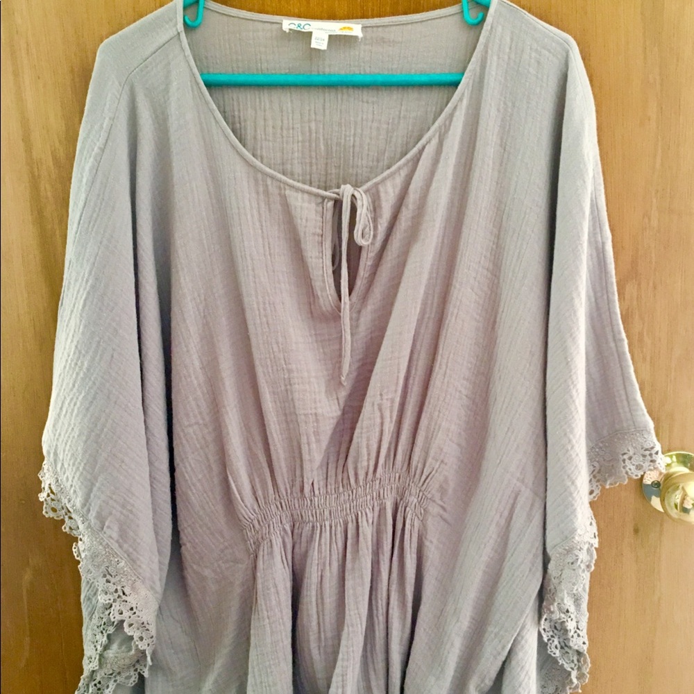 Flowy summer tunic top or cover up